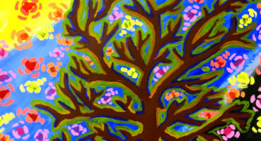 Der Baum, Malen mit Acrylfarbe